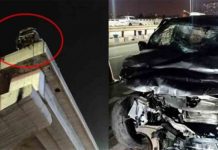 దంపతులను ఢీకొట్టిన కారు.. వంతెన పైనుంచి పడి మృతి