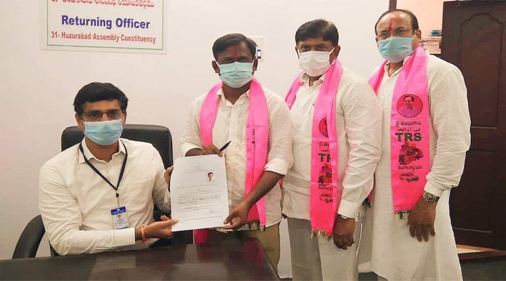 హుజురాబాద్ ఉపఎన్నికకు గెల్లు శ్రీనివాస్ నామినేషన్
