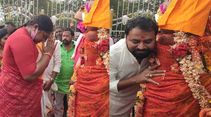 వనదేవతలను దర్శించుకున్న సీతక్క,అద్దంకి