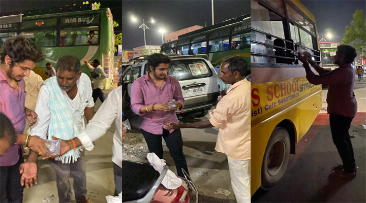 కాంగ్రెస్ కార్యకర్తల దాహార్తి తీర్చిన టీఆర్ఎస్ యువనాయకుడు