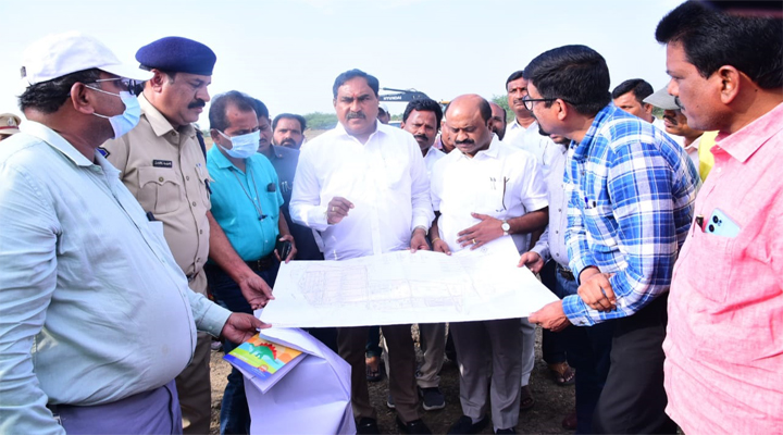 కైటెక్స్ పార్కులో ఏర్పాట్లు పరిశీలించిన మంత్రి ఎర్రబెల్లి