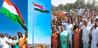 భద్రకాళిబండ్ పై 150 ఫీట్ల ఎత్తులో త్రివర్ణపతాకం